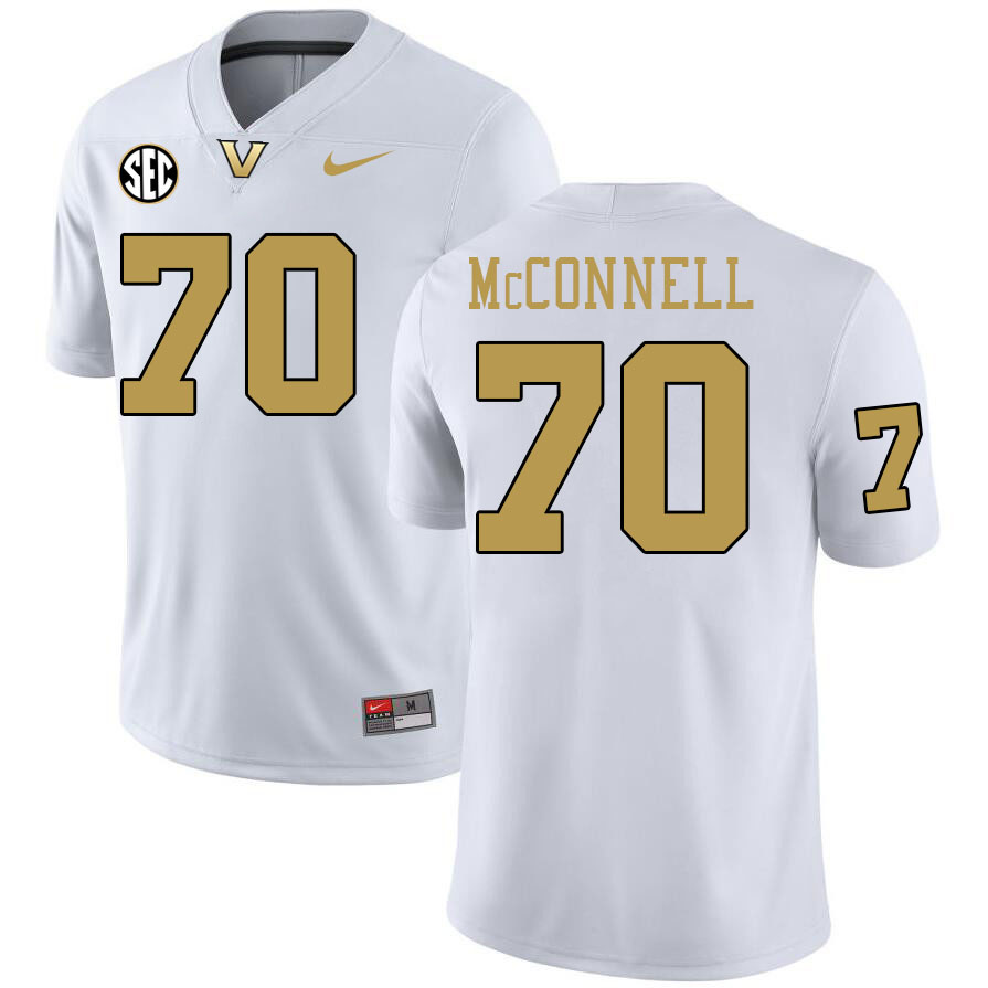 Vanderbilt Commodores #70 Cade McConnell College Football Jerseys 2024 Uniforms Stitched-White